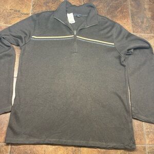 Banana Republic NWT Brown Zip-Up Sweater with Stripes